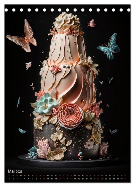 Produktbild: Zur Hochzeit eine Torte (Tischkalender 2026 DIN A5 hoch), CALVENDO Monatskalender