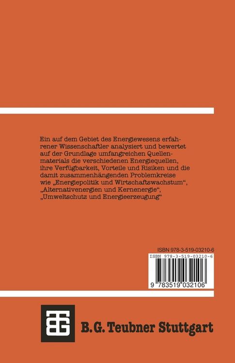 Produktbild: Energieversorgung Probleme und Ressourcen