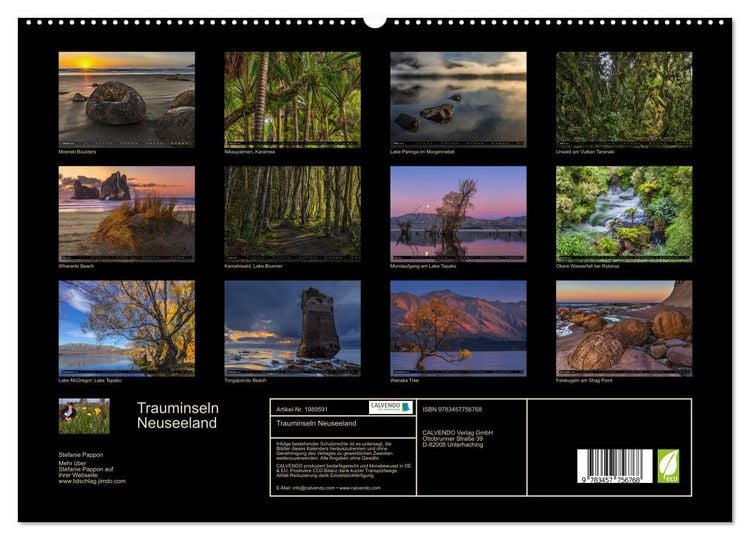 Produktbild: Trauminseln Neuseeland (hochwertiger Premium Wandkalender 2026 DIN A2 quer), Kunstdruck in Hochglanz