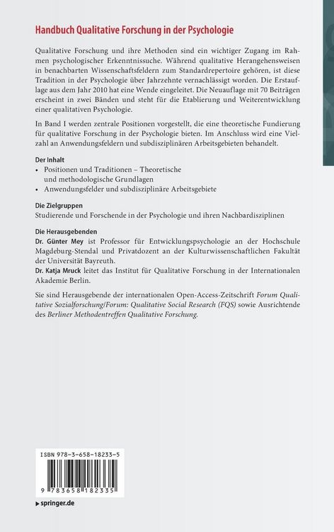 Produktbild: Handbuch Qualitative Forschung in der Psychologie