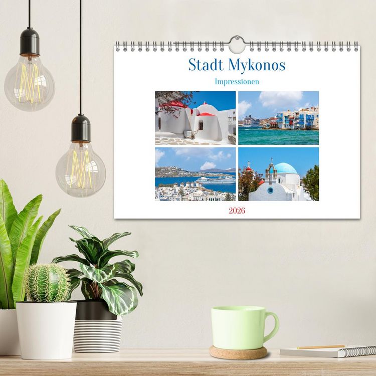 Produktbild: Stadt Mykonos - Impressionen (Wandkalender 2026 DIN A4 quer), CALVENDO Monatskalender