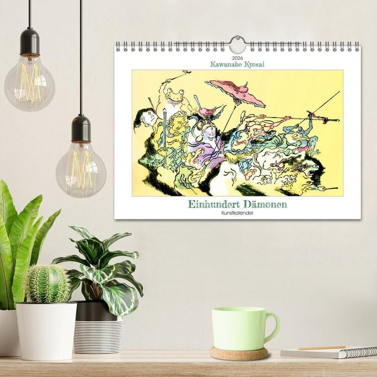 Produktbild: Kawanabe Kyosai - Einhundert D&auml;monen Kunstkalender (Wandkalender 2026 DIN A4 quer), CALVENDO Monatskalender