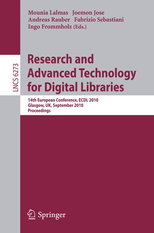 Produktbild: Research and Advanced Technology for Digital Libraries