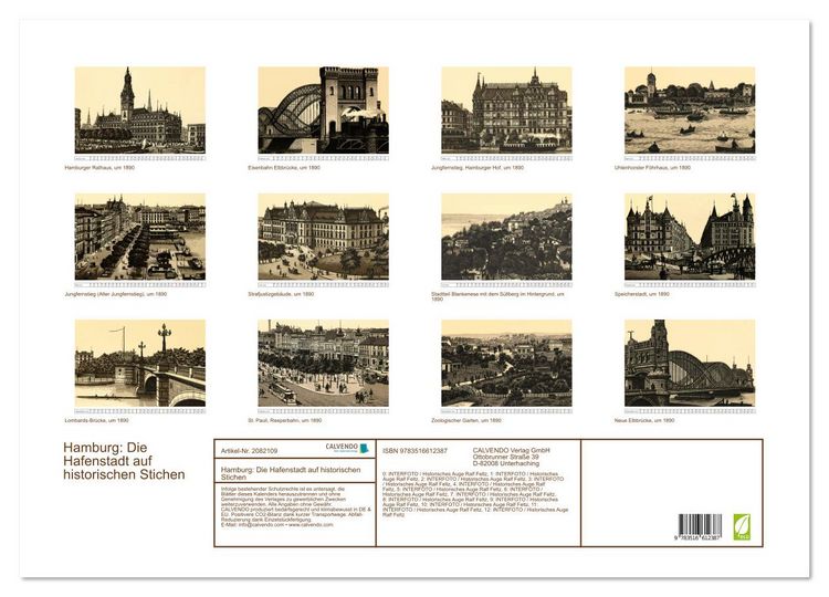 Produktbild: Hamburg: Die Hafenstadt auf historischen Stichen (Wandkalender 2026 DIN A2 quer), CALVENDO Monatskalender