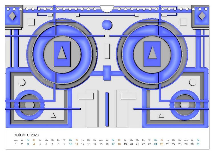 Produktbild: L'art abstrait aux mille facettes (Calendrier mural 2026 DIN A4 vertical), CALVENDO calendrier mensuel