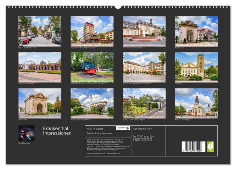 Produktbild: Frankenthal Impressionen (hochwertiger Premium Wandkalender 2026 DIN A2 quer), Kunstdruck in Hochglanz