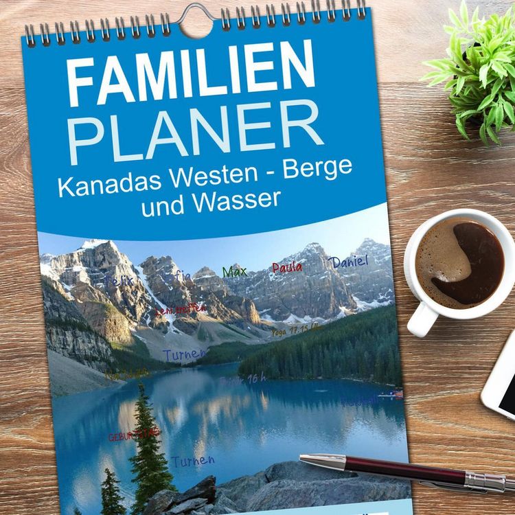 Produktbild: Familienplaner 2026 - Kanadas Westen - Berge und Wasser mit 5 Spalten (Wandkalender, 21 x 45 cm) CALVENDO