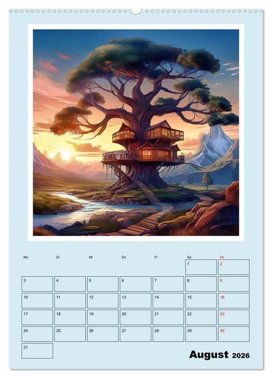 Produktbild: Traumwelt Baumhaus (Wandkalender 2026 DIN A2 hoch), CALVENDO Monatskalender