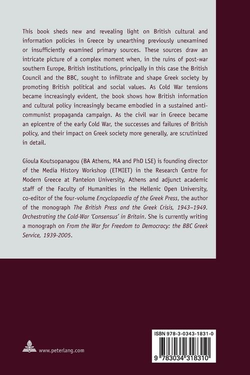 Produktbild: British Information and Cultural Policy in Greece, 1943&ndash;1950