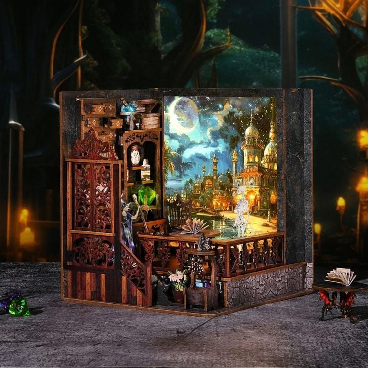 Produktbild: FiguredArt CH03 - DIY Book Nook, Haus der Zauber, Puzzle 112 Teile, Miniatur-Diorama
