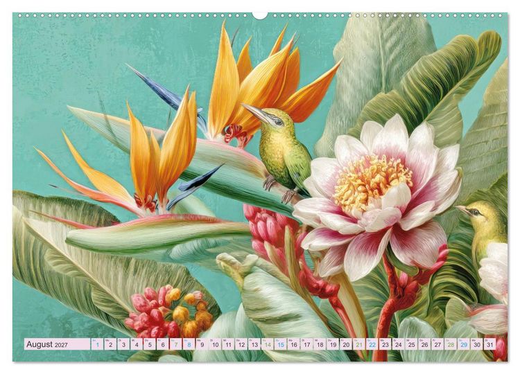 Produktbild: Exotische Pflanzenwelt - Illustrationen (Wandkalender 2027 DIN A2 quer), CALVENDO Monatskalender