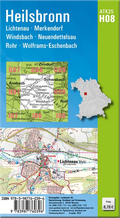 Produktbild: ATK25-H08 Heilsbronn (Amtliche Topographische Karte 1:25000)