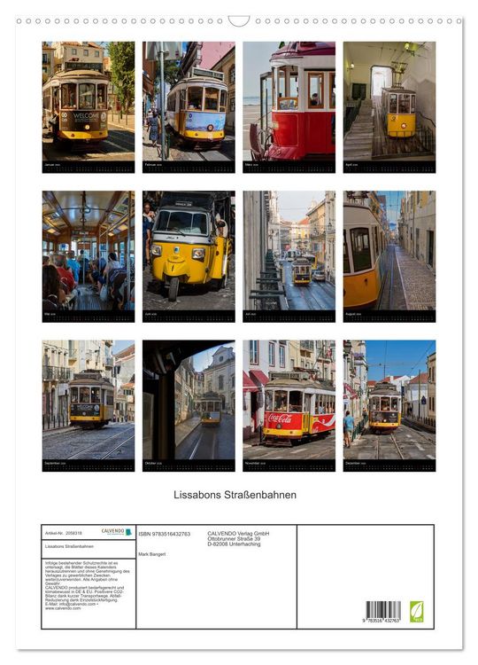 Produktbild: Lissabons Stra&szlig;enbahnen (Wandkalender 2026 DIN A2 hoch), CALVENDO Monatskalender