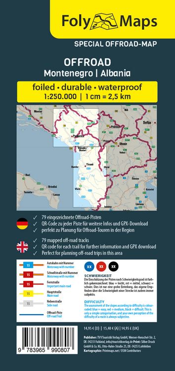 Produktbild: FolyMaps OFFROAD Montenegro | Albanien 1:250 000