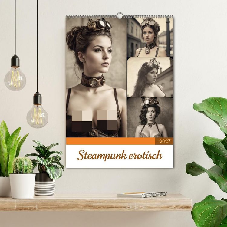 Produktbild: Steampunk erotisch (Wandkalender 2027 DIN A2 hoch), CALVENDO Monatskalender