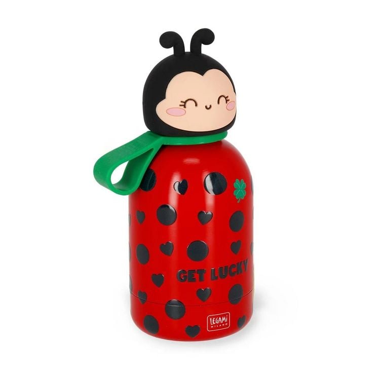 Produktbild: Legami Thermosflasche 310 ml - Hot & Cold - Ladybug "Get Lucky"