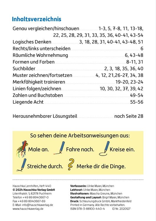 Produktbild: Mein &Uuml;bungsheft Konzentration - Schulanfang: Wahrnehmung, logisches Denken