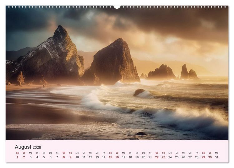 Produktbild: Sturmgetrieben - Der wilde K&uuml;stenkalender (hochwertiger Premium Wandkalender 2026 DIN A2 quer), Kunstdruck in Hochglanz