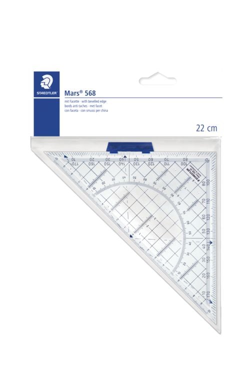 Produktbild: STAEDTLER Geometriedreieck Mars 568 L&auml;nge 22 cm mit abnehmbarem Griff