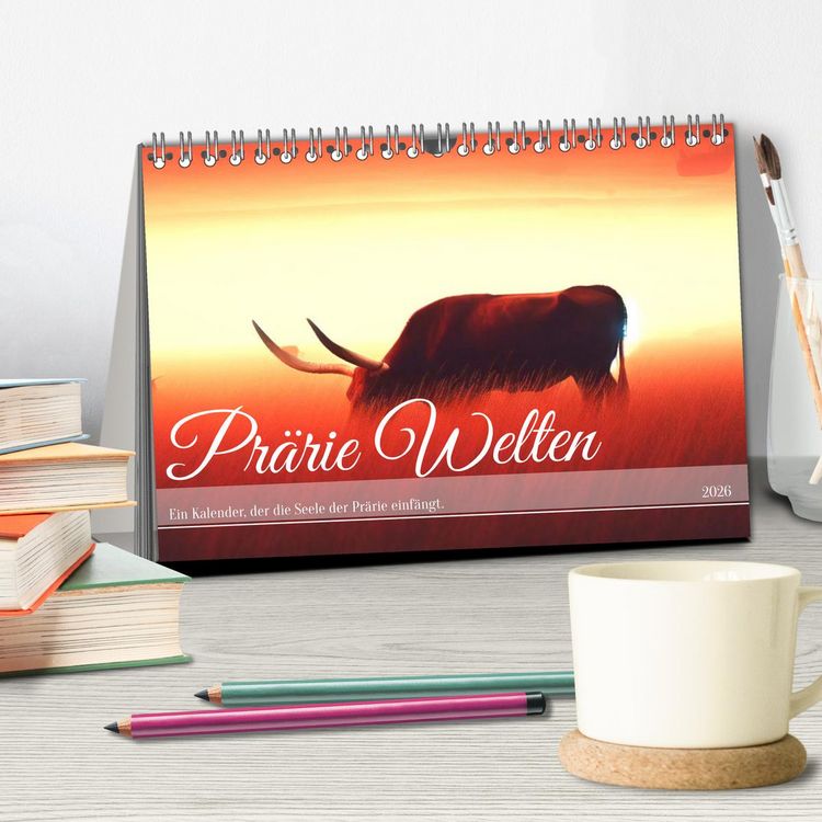 Produktbild: Pr&auml;rie Welten - Ein Kalender, der die Seele der Pr&auml;rie einf&auml;ngt. (Tischkalender 2026 DIN A5 quer), CALVENDO Monatskalender