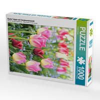 Produktbild: CALVENDO Puzzle Bunte Tulpen mit Vergissmeinnicht | 1000 Teile Lege-Gr&ouml;&szlig;e 64x48cm Foto-Puzzle f&uuml;r gl&uuml;ckliche Stunden