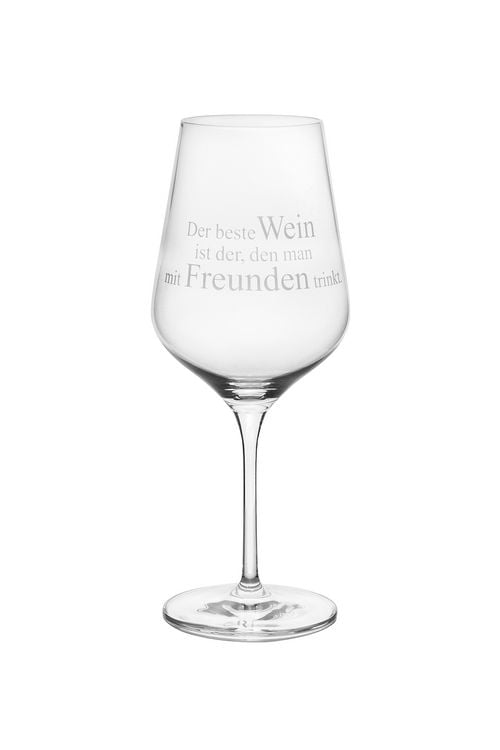 Produktbild: R&auml;der Weinglas "Der Beste Wein ist der&hellip;", D: 8,5cm
