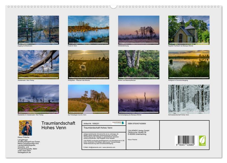 Produktbild: Traumlandschaft Hohes Venn (hochwertiger Premium Wandkalender 2026 DIN A2 quer), Kunstdruck in Hochglanz