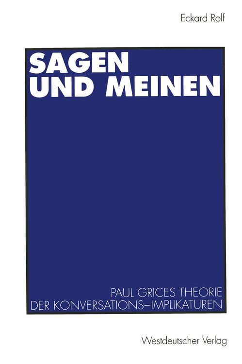 Produktbild: Sagen und Meinen