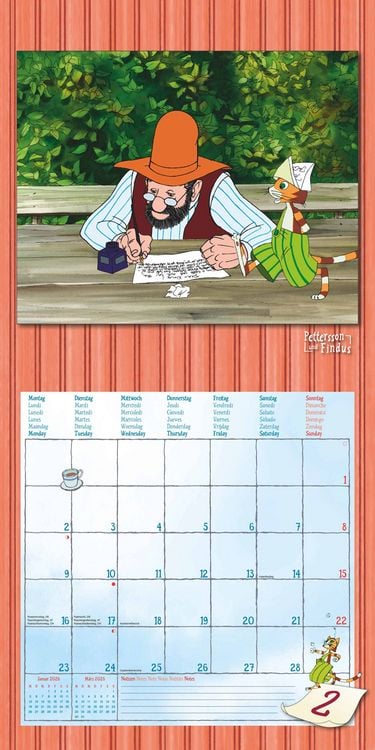 Produktbild: Pettersson & Findus 2026 - Broschürenkalender 30x30 cm (30x60 geöffnet) - Kalender mit Platz für Notizen - mit herausnehmbarem Poster - Wandkalender