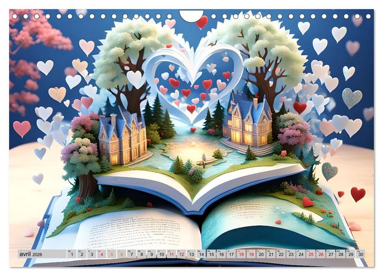 Produktbild: C&oelig;urs ludiques (Calendrier mural 2026 DIN A4 vertical), CALVENDO calendrier mensuel