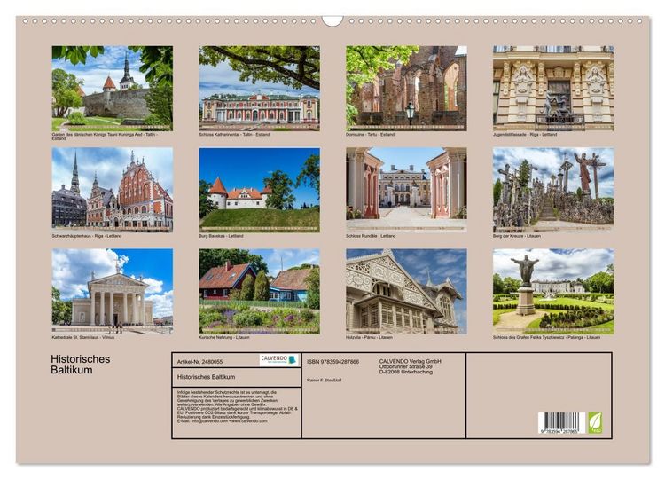 Produktbild: Historisches Baltikum (Wandkalender 2027 DIN A2 quer), CALVENDO Monatskalender