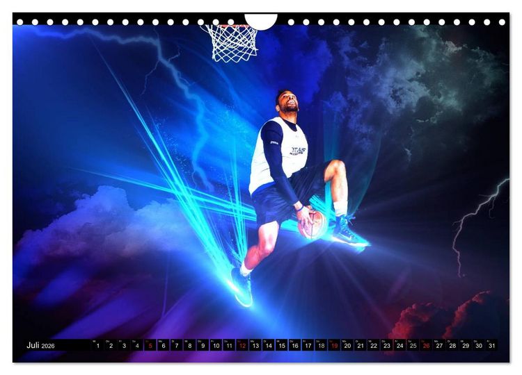 Produktbild: Basketball Fantasiewelten (Wandkalender 2026 DIN A4 quer), CALVENDO Monatskalender