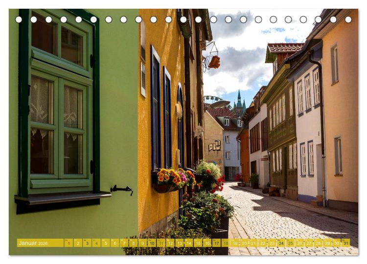 Produktbild: Romantisches Erfurt - Reise durch das sch&ouml;ne Th&uuml;ringen (Tischkalender 2026 DIN A5 quer), CALVENDO Monatskalender