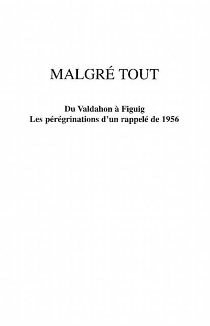 Produktbild: Malgre tout. du valdahon a figuig