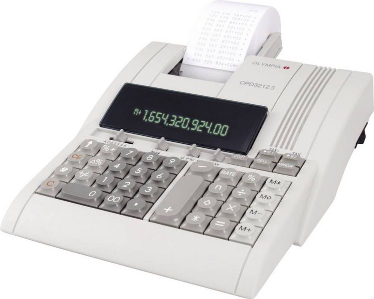 Produktbild: Olympia CPD 3212S Druckender Tischrechner Beige Display (Stellen): 12 netzbetrieben (B x H x T) 210 x 68 x 252 mm