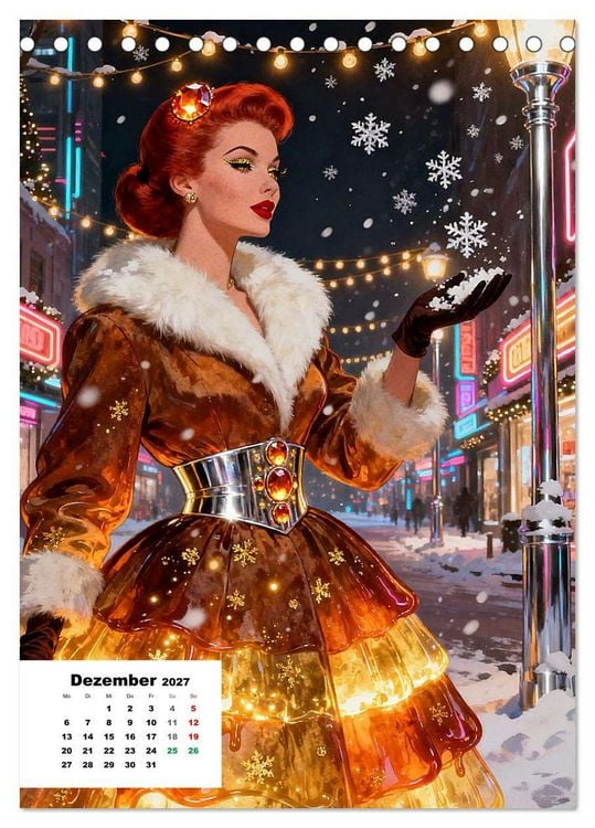 Produktbild: Neon-Girls (Tischkalender 2027 DIN A5 hoch), CALVENDO Monatskalender