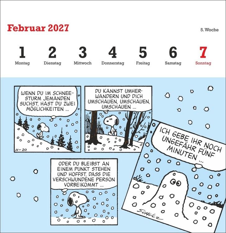 Produktbild: Peanuts Premium-Postkartenkalender 2027