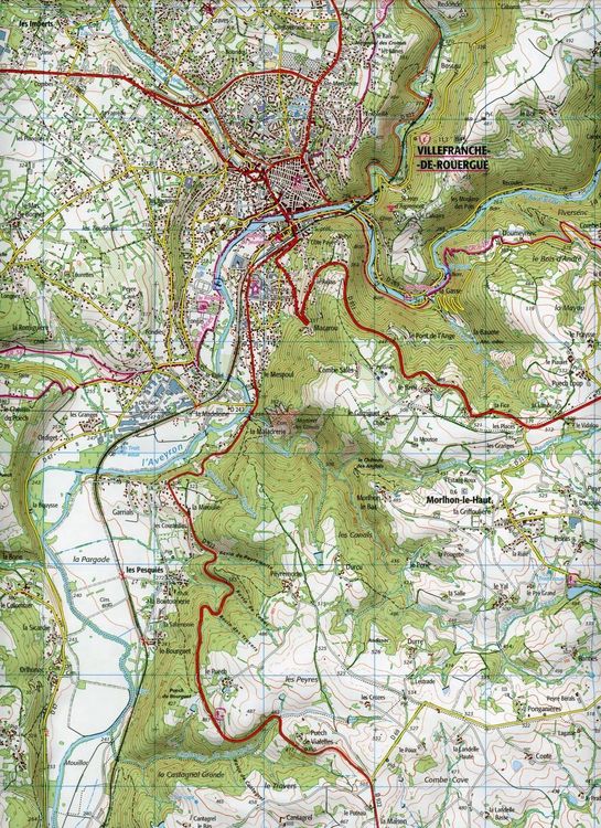 Produktbild: Villefranche-de-Rouergue.Martiel 1:25000