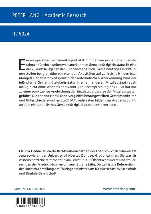 Produktbild: Grundlagen eines europ&auml;ischen Gemeinn&uuml;tzigkeitsstatuts
