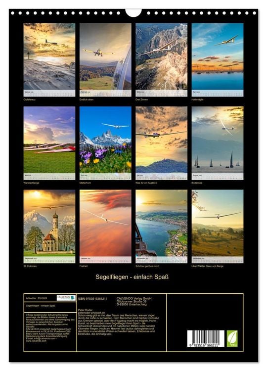 Produktbild: Segelfliegen - einfach Spa&szlig; (Wandkalender 2026 DIN A3 hoch), CALVENDO Monatskalender