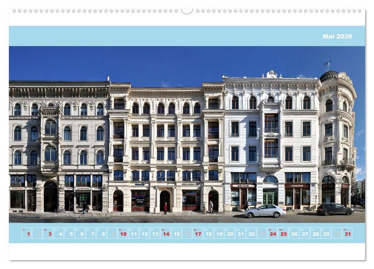 Produktbild: Leipzig Fassade 2026 (hochwertiger Premium Wandkalender 2026 DIN A2 quer), Kunstdruck in Hochglanz