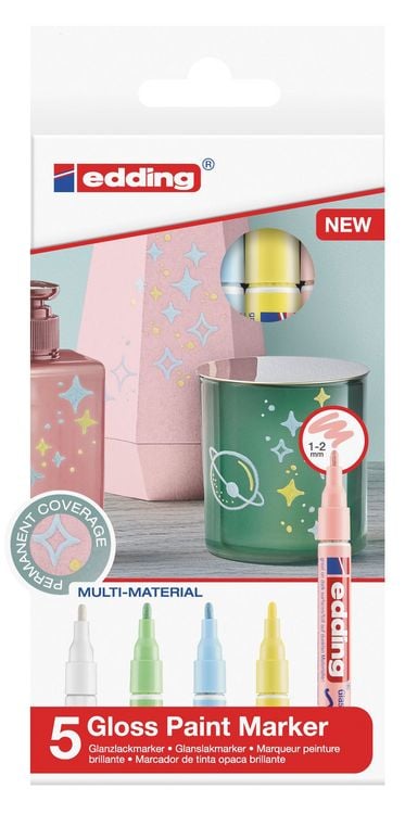 Produktbild: Edding Glanzlackmarker 751 Creative Pastell 1-2mm 5er Set