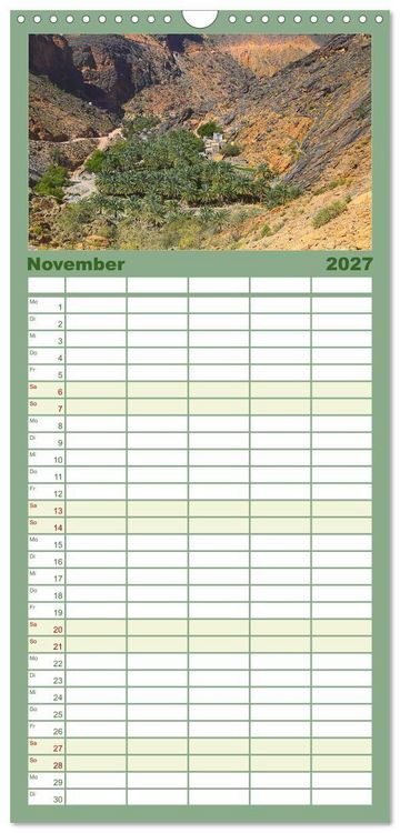Produktbild: Familienplaner 2027 - Unterwegs im Weihrauchland Oman mit 5 Spalten (Wandkalender, 21 x 45 cm) CALVENDO
