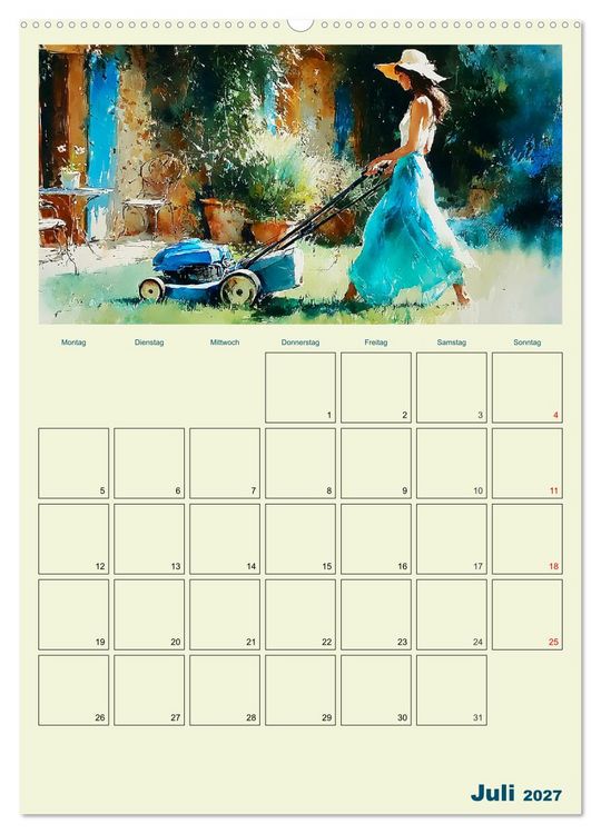 Produktbild: Frauen im Garten. Poesie im Aquarell-Stil (Wandkalender 2027 DIN A2 hoch), CALVENDO Monatskalender