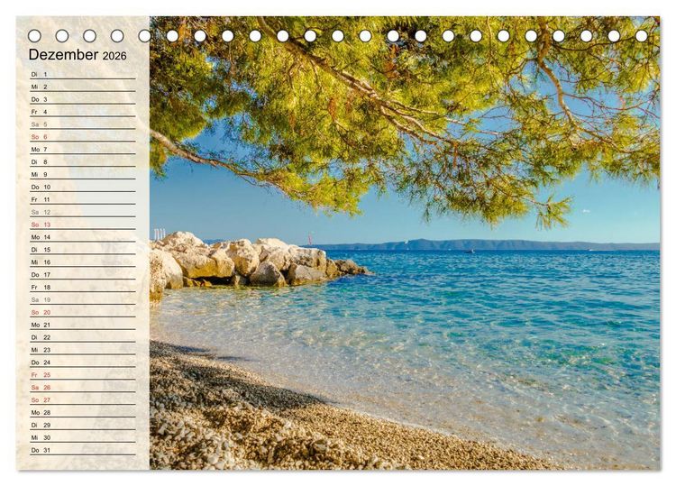 Produktbild: Dalmatien - Sonne, Strand und mehr (Tischkalender 2026 DIN A5 quer), CALVENDO Monatskalender