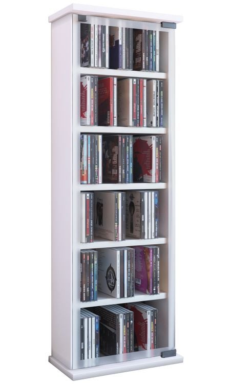 Produktbild: Holz CD DVD Stand Regal Schrank Classic Glast&uuml;r