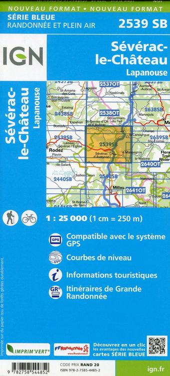 Produktbild: S&eacute;v&eacute;rac-le-Ch&acirc;teau. Lapanouse 1:25 000