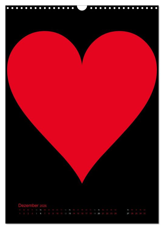 Produktbild: Foto- und Bastelkalender &bdquo;LIEBE&ldquo; in der Farbe Schwarz (Wandkalender 2026 DIN A3 hoch), CALVENDO Monatskalender