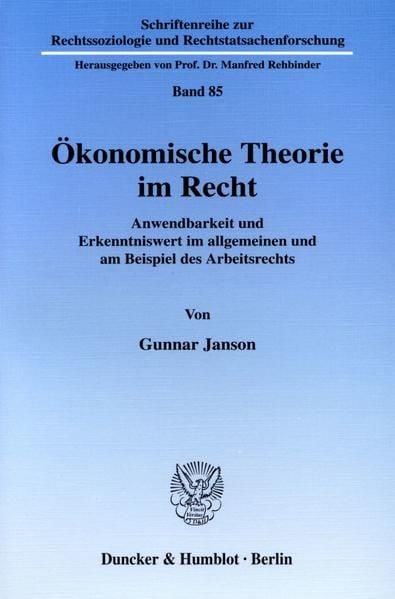 Produktbild: &Ouml;konomische Theorie im Recht.