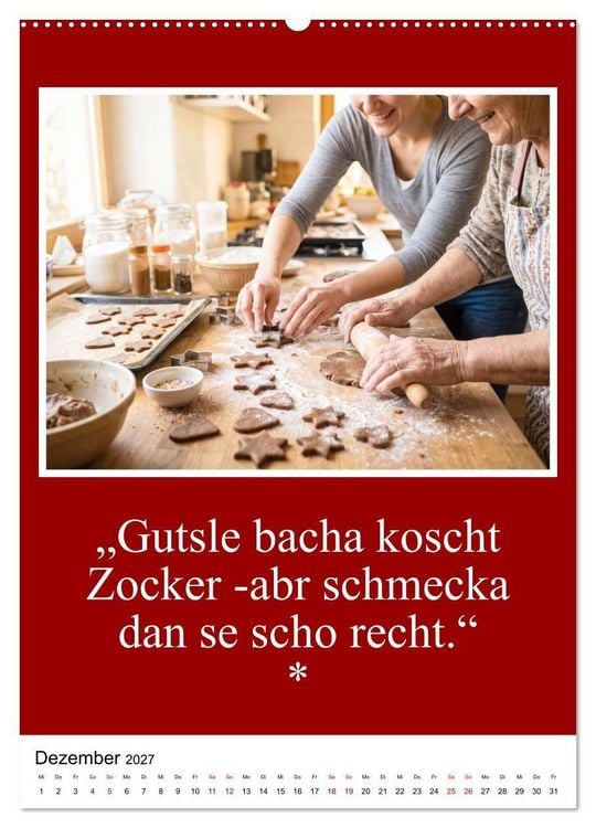 Produktbild: Schw&auml;bische Mundart - A Brezl ohne Salz isch wie a Dag ohne Bruddla (hochwertiger Premium Wandkalender 2027 DIN A2 hoch), Kunstdruck in Hochglanz
